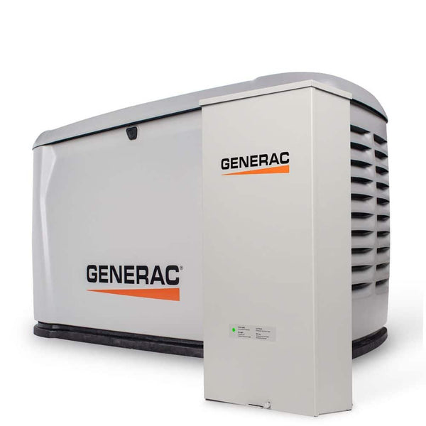Generac 24kW Air-Cooled Auto Start Natural Gas or Propane Whole House Generator and 200 Amp Transfer Switch w/ Smart Monitoring 7326